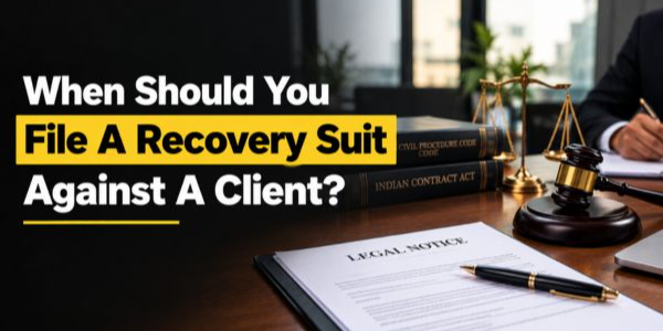 Feature Image for the blog - When Should You File A Recovery Suit Against A Client In India?